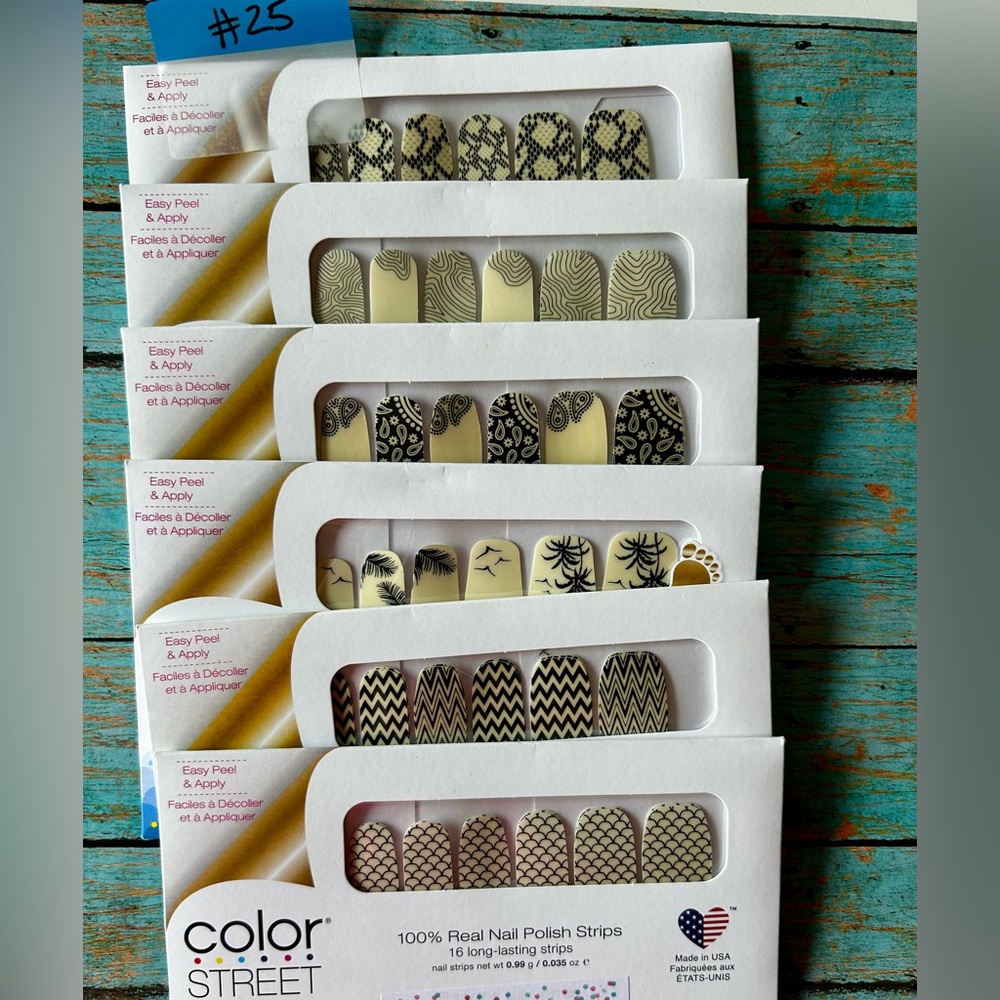 Color Street Nail Polish Strips Set #25 Clear Overlays Palm Down Mermaid Chevron